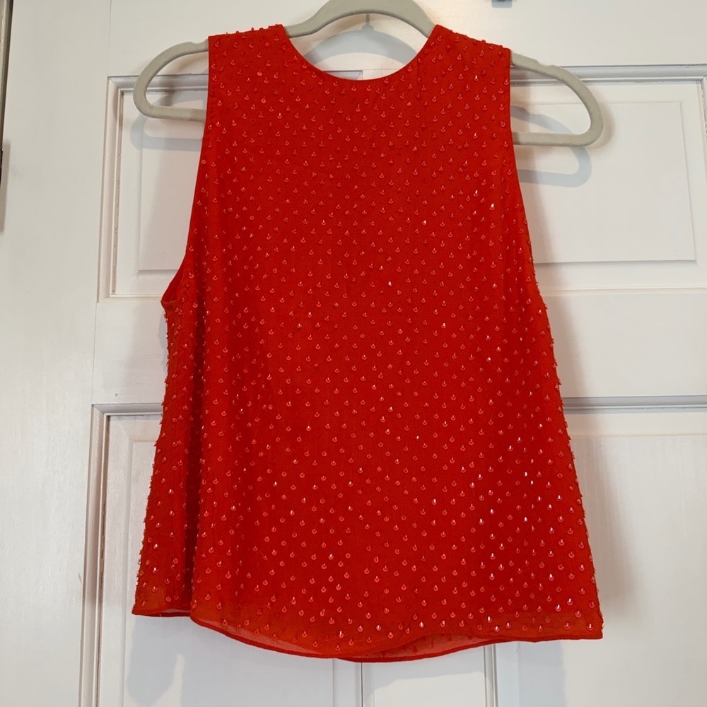 Alice + Olivia Vibrant Red Sleeveless Blouse